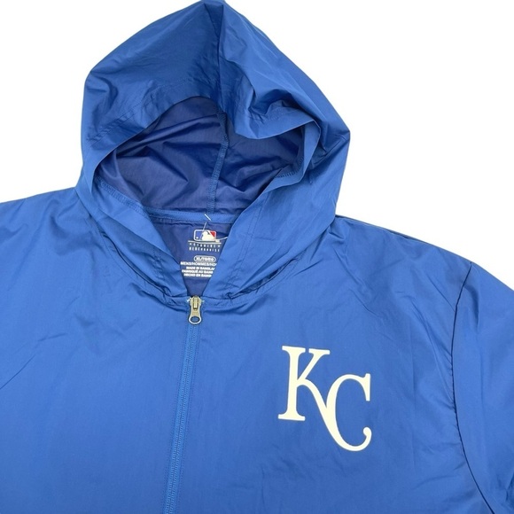 Kansas City Royals windbreaker Size Large Genuine Merchandise 1/4 zip hood NWT - Picture 6 of 9